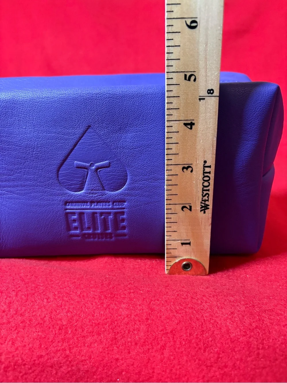 NWT Carnival Players Club Elite Purple Genuine Leather Cosmetic Travel Bag